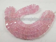 Pink Morganite Step Cut Roundelle Beads